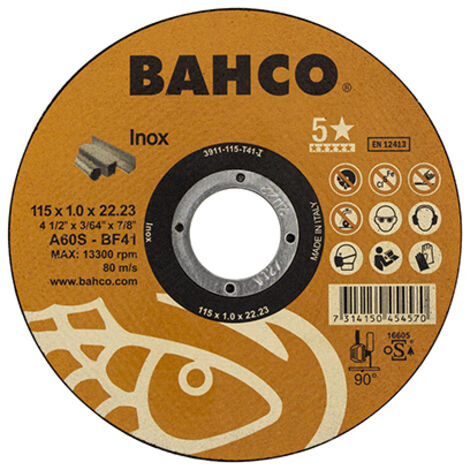 Disco de corte inox 115x1mm 3911-115-t41-i bahco (1/2)