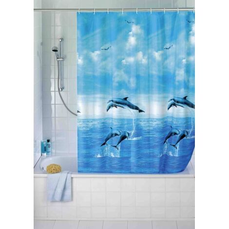 Cortina de ducha Unicolor - Blanco - 180x200 cm (1/5)