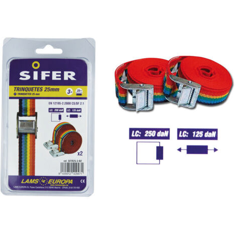 Trinquete Sifer Ponsa 25 mm 3 m (2 unidades) SITR25-3-B2