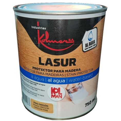 Lasur KOLMAN protector madera al agua nogal mate sedoso 750 ml (1/2)