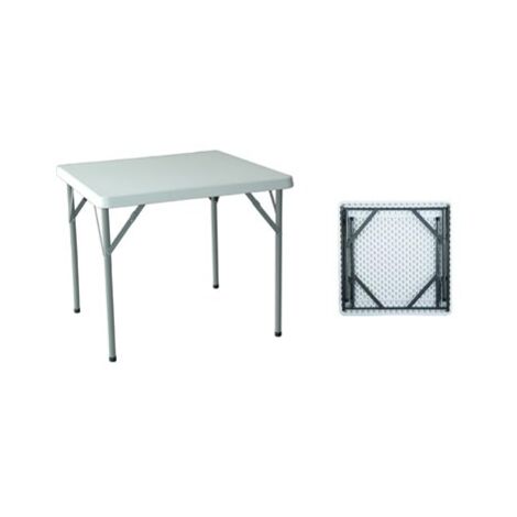 Mesa cuadrada plegable 84x84x74cm color blanco (1/2)