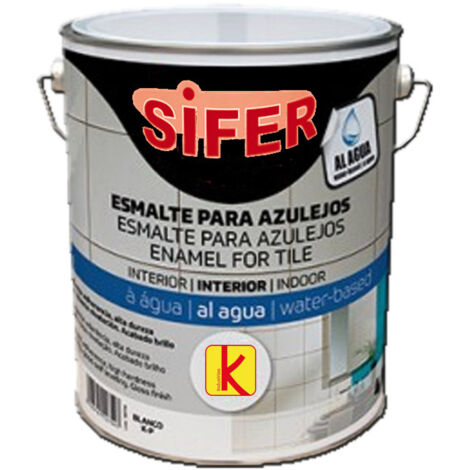 Esmalte KOLMAN para azulejos al agua blanco brillo 750 ml