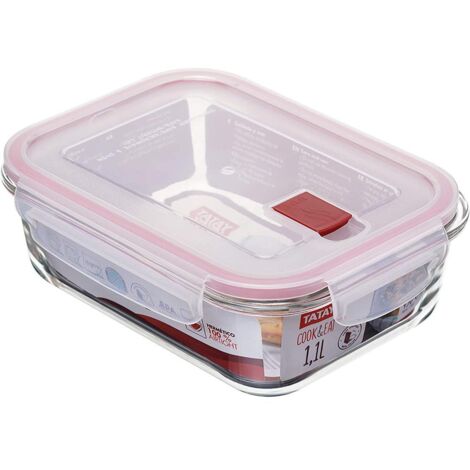Taper hermético borosilicato rectangular 1,1lt 1161709 tatay