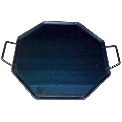 plancha asar acero 4 mm con 2 asas de metal octogonal 50 x 50