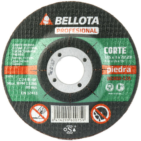 Disco de corte para piedra Bellota 50302-115x22,2x3,0 mm profesional (1/2)