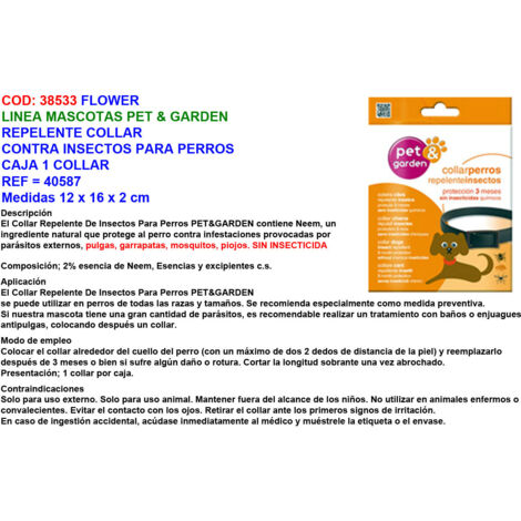 PET Garden Collar repelente de insectos para perros 40587