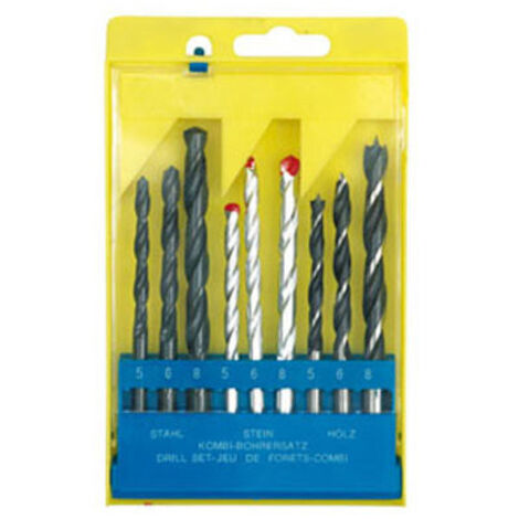 Juego de 9 brocas 3xhss + 3xwidia + 3xmadera mt-10419 import (1/2)