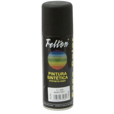 spray de pintura. negro mate. aerosol. 200 ml. interior y exterior. rendimiento 0,9-1,1m² - felton (1/3)