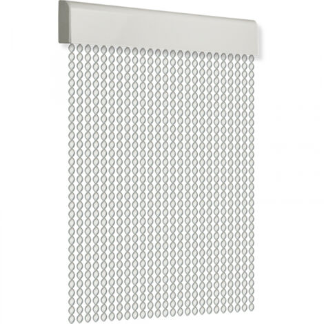 Cortina para puerta 90x210cm cordon espiral "Nº3" color gris-blanco (1/3)