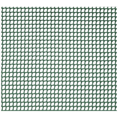 Rollo de 50 metros de tela plástica de 1 metro de alto (con espacios de 5x5mm) color verde (1/2)