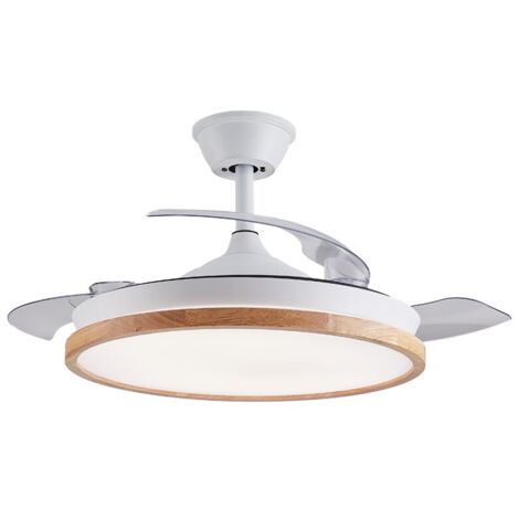 Ventilador de techo LED “Chief” regulable con control remoto (36W 3CCT 3600lm) IP20 Ø106cm color blanco y madera (1/5)