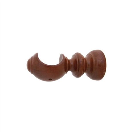 Riel Chyc - Soporte De Techo De Madera Para Tubo De 28 Mm (Pack 2 Unidades) – Teca, 55x55x82 Mm, Distancia Al Techo 5.2 Cm