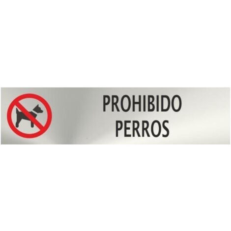 Señal prohibido perros inox adhesiva 5x20cm rd707024 (1/2)