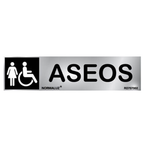 Señal aseos mujer/minusvalidos inox adh. 5x20cm rd707033 (1/2)