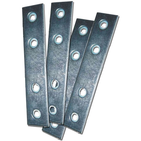 Placas rectas para unión "PLC02" 100x15x2mm fabricadas en acero zincado (4 unidades, incluye tornillería) (1/4)