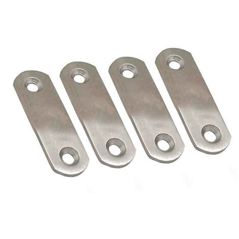Placas rectas para unión "PLC14" 60x16x1,5mm fabricadas en acero inoxidable (4 unidades, incluye tornillería) (1/4)