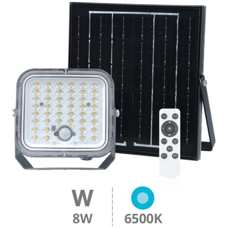 Proyector solar LED Pamol con sensor de movimiento y crepuscular 8W 6500K IP65 Negro (1/5)