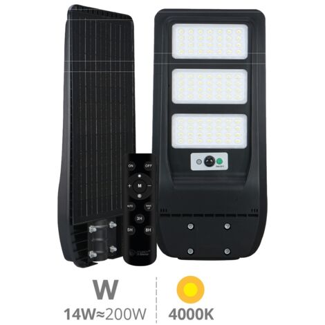 Farola solar LED Buat con sensor de movimiento y crepuscular 14W 4000K IP65 (1/5)