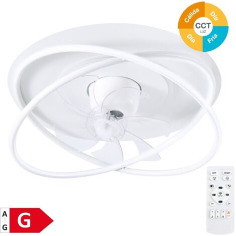 Ventilador de techo rotativo "Olmeto" con luz LED regulable y mando a distancia (36W 3CCT 4827lm) color blanco (1/5)