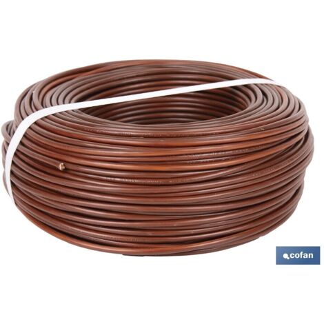 Rollo de 100 metros de cable flexible H07V-K 1x4mm² recubierto en PVC color marrón (1/4)