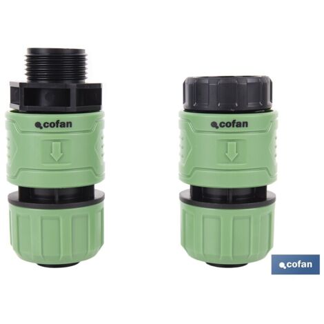 Racor reparador para mangueras de jardín de Ø25mm resistente a rayos UV y golpes fabricado en ABS (1/4)
