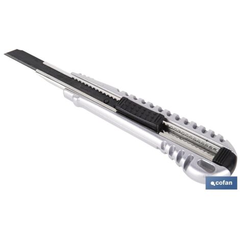 Cúter profesional de aluminio con sistema de bloqueo automático (incluye hoja de acero SK2 de 9mm) (1/4)