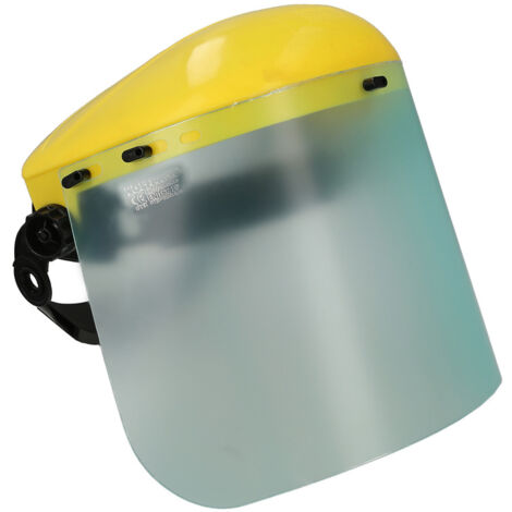 protector facial con arnes ajustable pantalla policarbonato 390x200 mm. visera seguridad, anti impactos, casco desbrozadora
