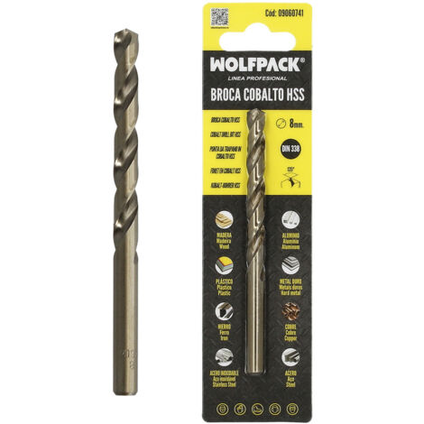 Broca cilíndrica Ø8mm fabricada en cobalto HSS DIN 338 (Blíster de 2 unidades) (1/5)
