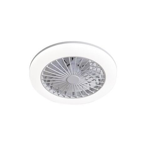 Ventilador de techo con plafón LED (25W 3CCT 2400lm) IP20 Ø46cm color blanco