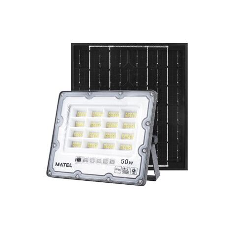 Proyector LED con panel solar programable con mando a distancia (400W 3CCT 3000lm) IP65 18,8x15,2cm color gris (1/5)