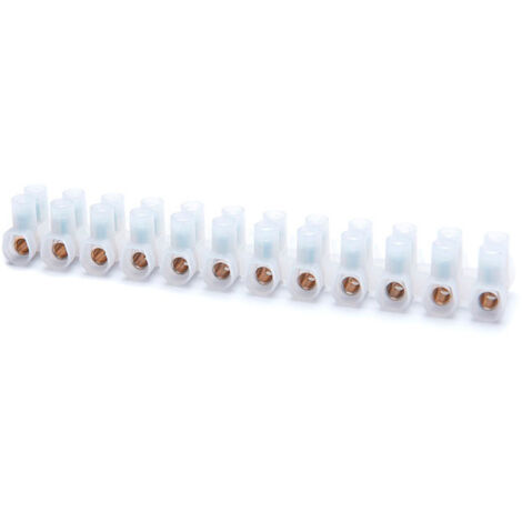 Regleta de conexión de 12 polos de 6 mm² (450V 41A) color blanco