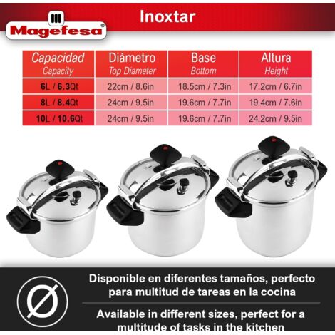 Olla a presión MAGEFESA Inoxstar 10 litros para todo tipo de fuego (1/5)