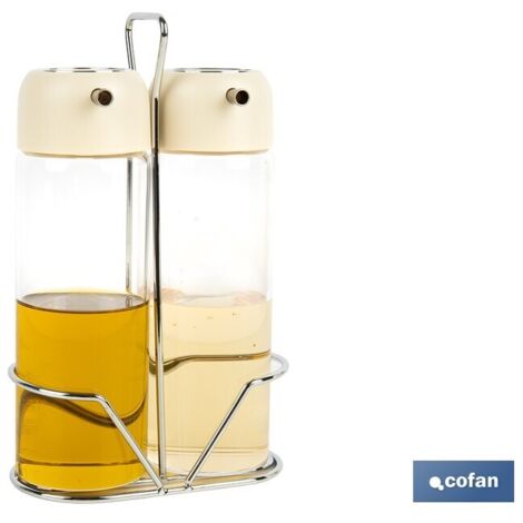 SET DE ACEITERA Y VINAGRERA  GAMA LAUREL COLOR BEIGE