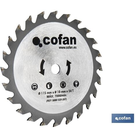 Disco de corte 115x10 mm 24T minisierra circular (1/4)