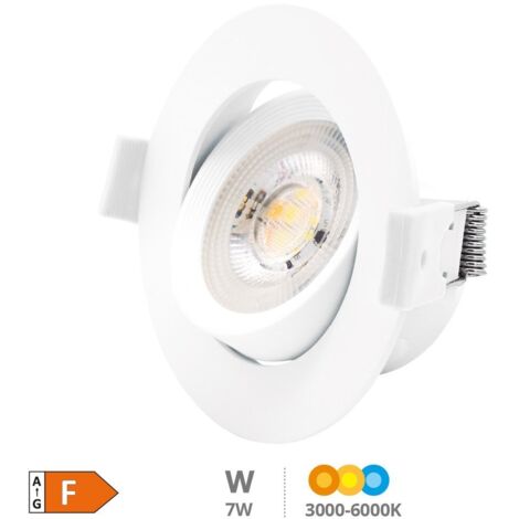 Aro basculante redondo empotrable LED Gonde 7W 3000-4000-6500K Blanco (1/5)