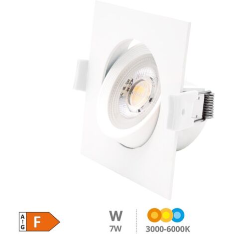 Aro basculante cuadrado empotrable LED Gonde 7W 3000-4000-6500K Blanco (1/5)