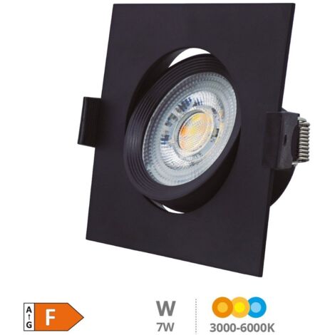 Aro basculante cuadrado empotrable LED Gonde 7W 3000-4000-6500K Negro (1/5)