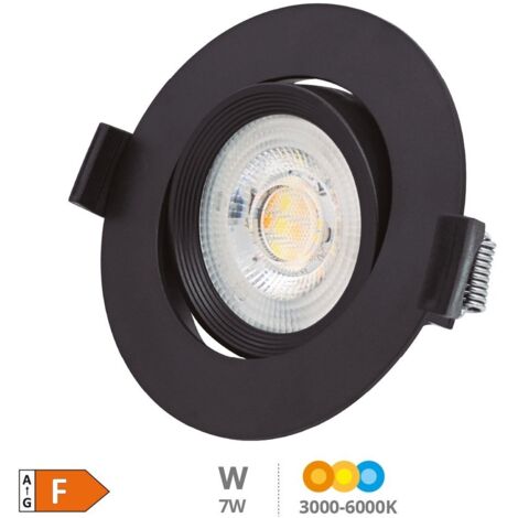 Aro basculante redondo empotrable LED Gonde 7W 3000-4000-6500K Negro