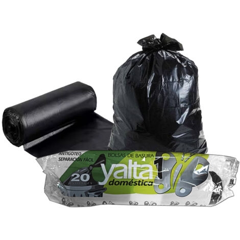 Bolsa basura 20 l 20 unidades 52x60 cm negra antigoteo