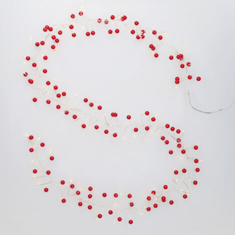Guirnalda LED de perlas rojas 1,5M Luz cálida (1/5)