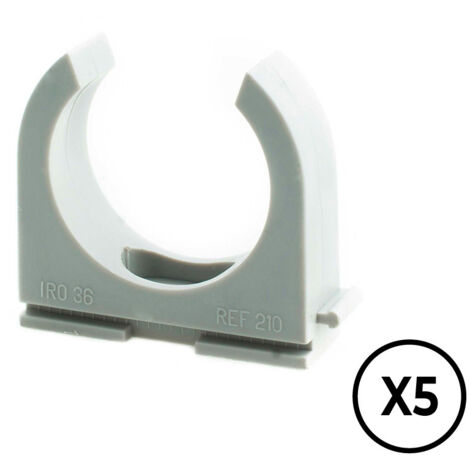 Soporte a presion lh ø 16 mm, gris, 5 unidades (1/2)
