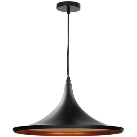 Lámpara de techo colgante serie "Bauchi" E27 (40W máximo 230V) IP20 Ø35cm color negro y bronce (1/5)