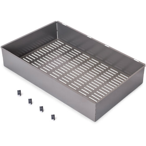 Emuca Cajón metálico para armarios y vestidores Quartz, 640 (M80), Acero, Titanio (1/5)