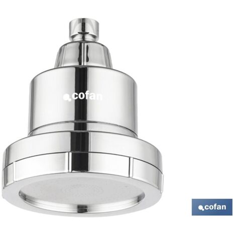 Rociador de ducha ajustable Ø11,5x13,5cm fabricado en ABS color plateado (incluye filtro de 15 etapas) (1/4)