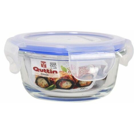 Cristal Redondo Hermético 200cc sin Válvula 11,5cm (1/2)