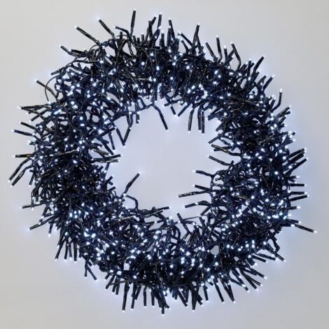 Guirnalda de bombillas LED mini de 10m con 1000 bombillas y 8 funciones (1,3W 6000K) IP44 fabricada en PVC color negro (1/5)