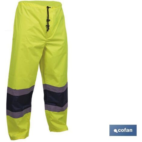 pantalón de lluvia de alta visibilidad modelo bellatrix amarilla y azul talla xl (1/4)