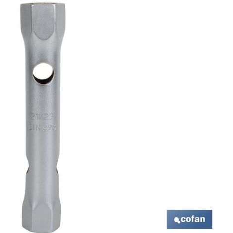 Llave de tubo DIN 896 B de medida 6-7 de doble boca hexagonal fabricada en acero endurecido (1/4)
