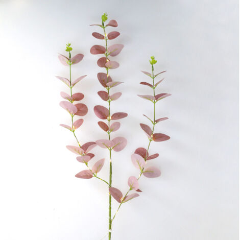 Rama decorativa LED de hojas de eucalipto rosas 0,83M Luz cálida (1/5)