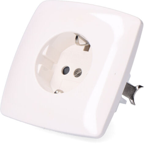 Base t/t empotrar lisa tipo schuko 10/16 a 250 v, blanca (retractilado) (1/2)